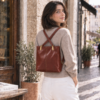 Clotilde Hand-Dyed Leather Convertible Backpack - view 10