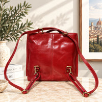 Clotilde Hand-Dyed Leather Convertible Backpack - view 19