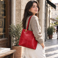 Clotilde Hand-Dyed Leather Convertible Backpack - view 20