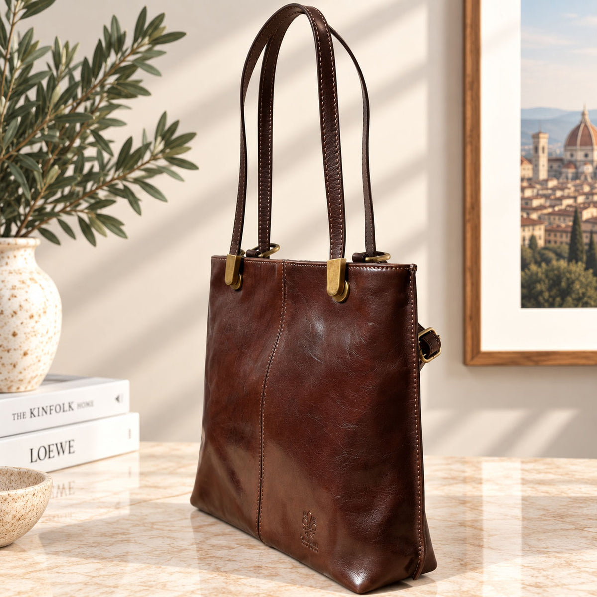 Clotilde Hand-Dyed Leather Convertible Backpack - view 12