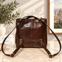 Clotilde Hand-Dyed Leather Convertible Backpack - view 13