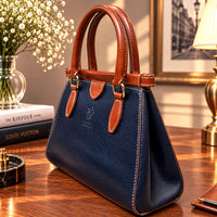 Ersilia Hand-Dyed Leather Spring-Frame Satchel - view 20