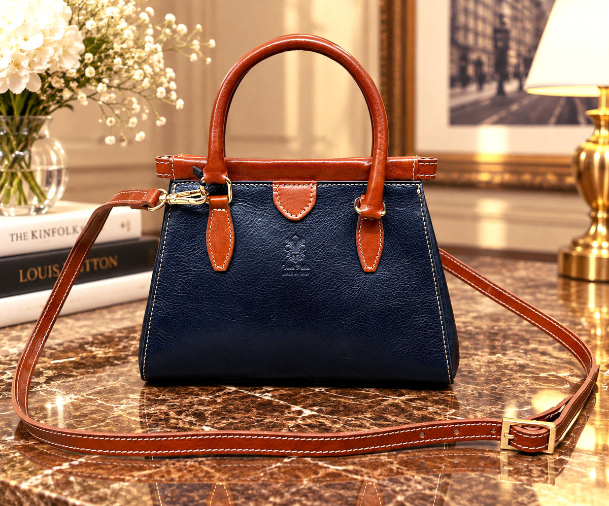 Ersilia Hand-Dyed Leather Spring-Frame Satchel - view 23