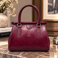 Ersilia Hand-Dyed Leather Spring-Frame Satchel - view 7