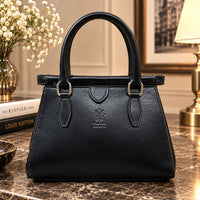 Ersilia Hand-Dyed Leather Spring-Frame Satchel - view 4