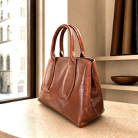 Diletta Compact Italian Leather Satchel Bag