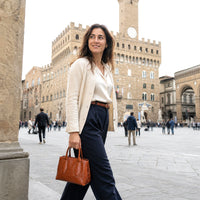 Diletta Compact Italian Leather Satchel Bag
