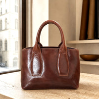 Diletta Compact Italian Leather Satchel Bag
