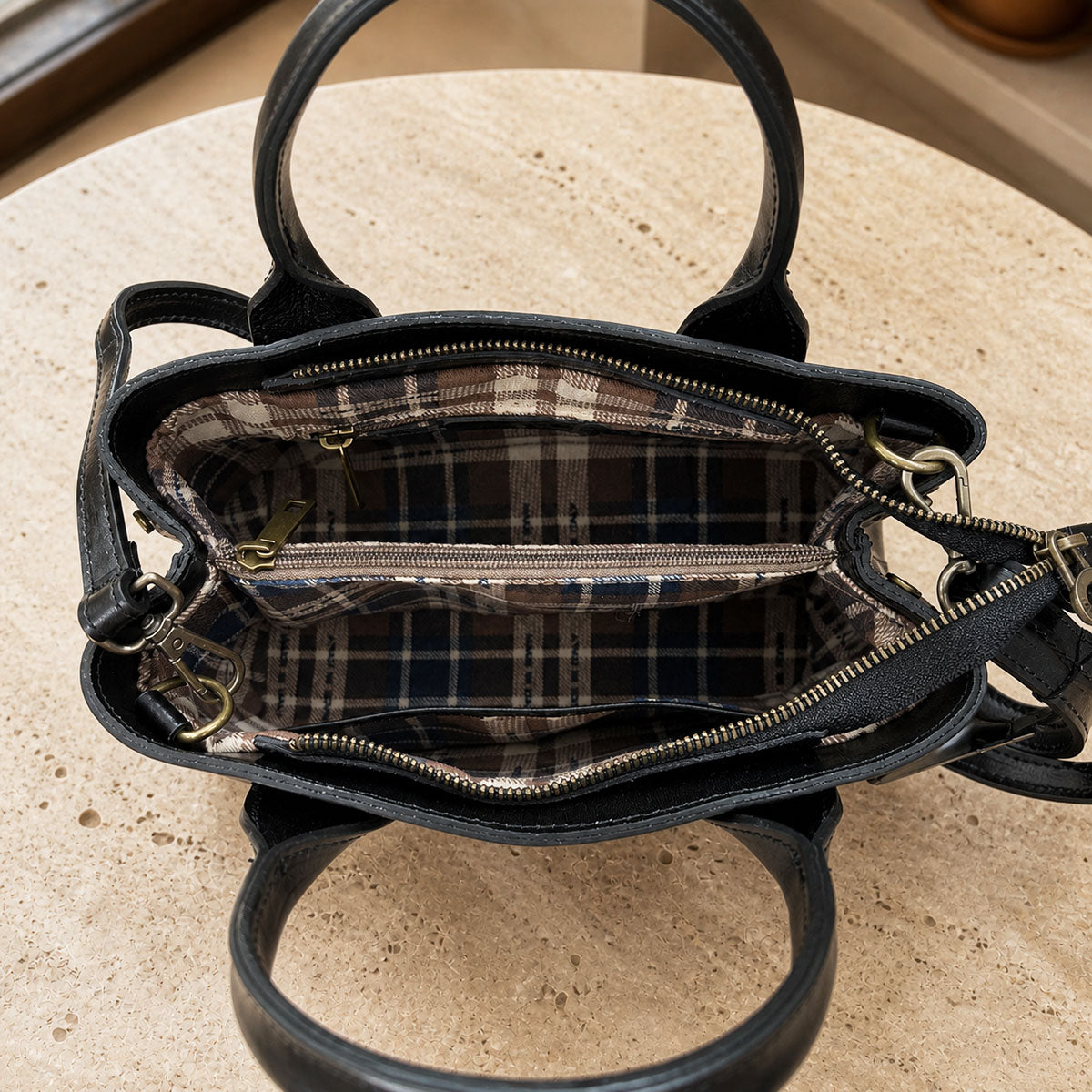 Diletta Compact Italian Leather Satchel Bag
