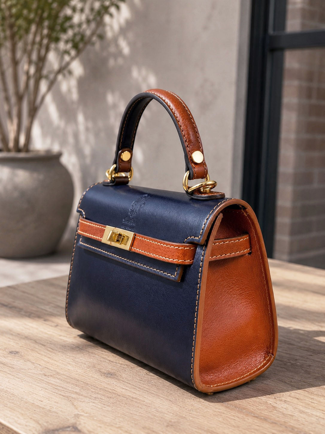 Celestine Italian Leather Top Handle Bag