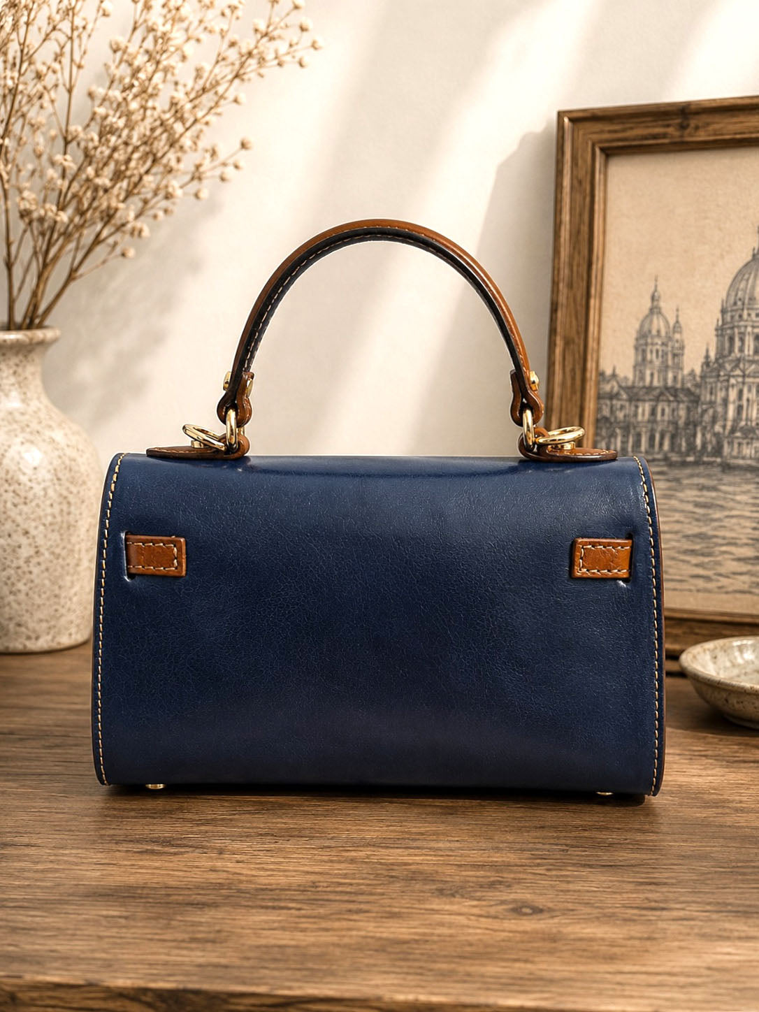 Celestine Italian Leather Top Handle Bag