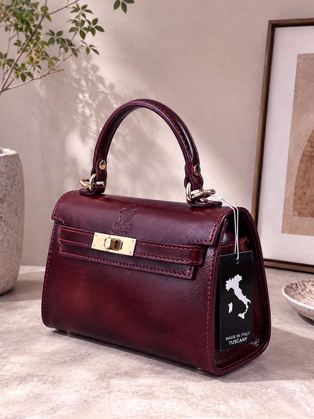 Celestine Italian Leather Top Handle Bag