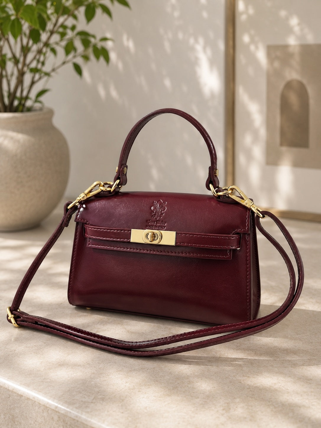 Celestine Italian Leather Top Handle Bag
