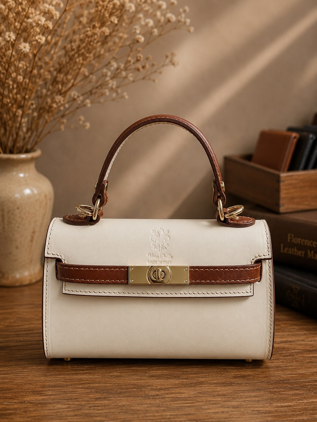 Celestine Italian Leather Top Handle Bag