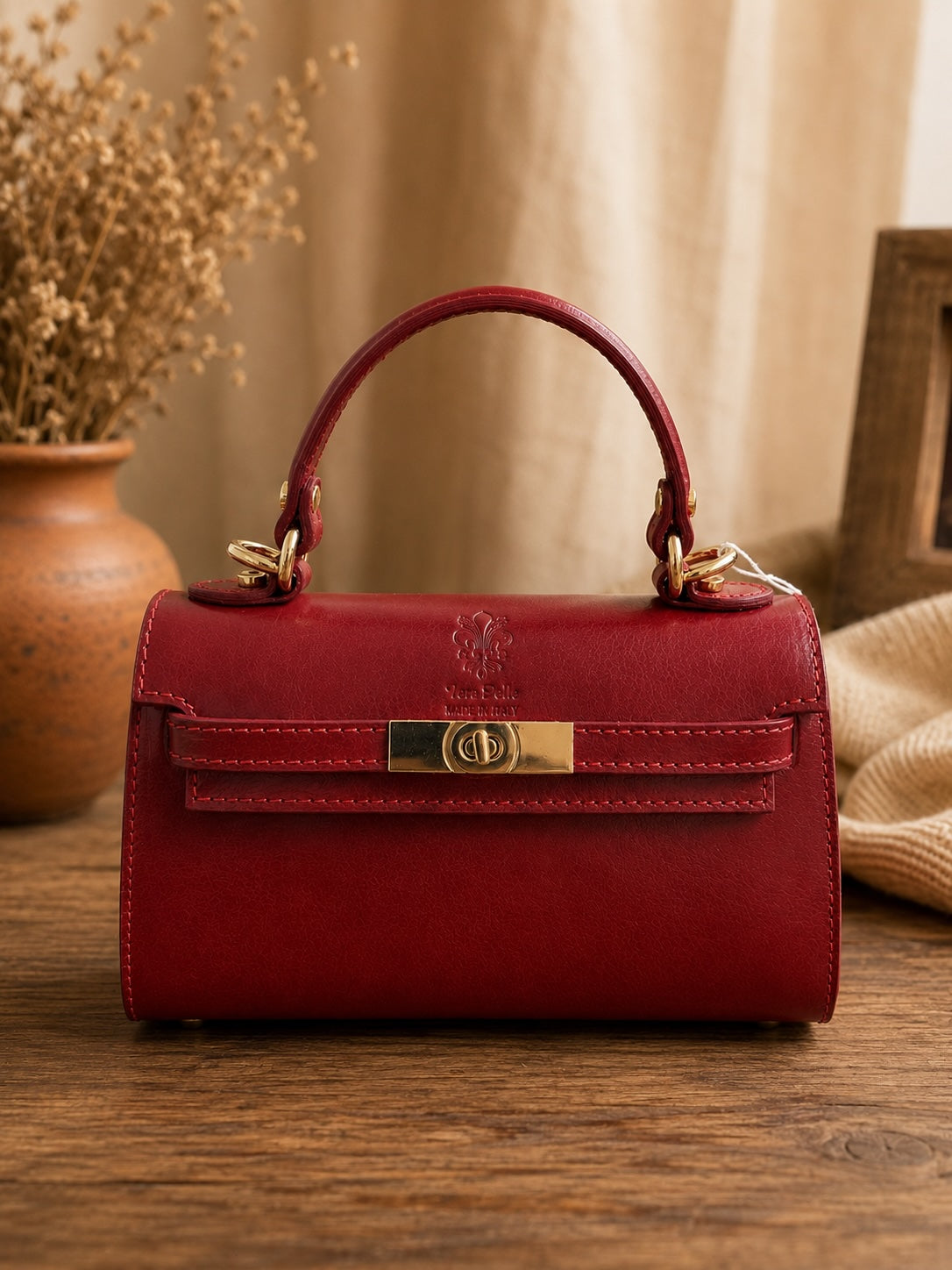 Celestine Italian Leather Top Handle Bag