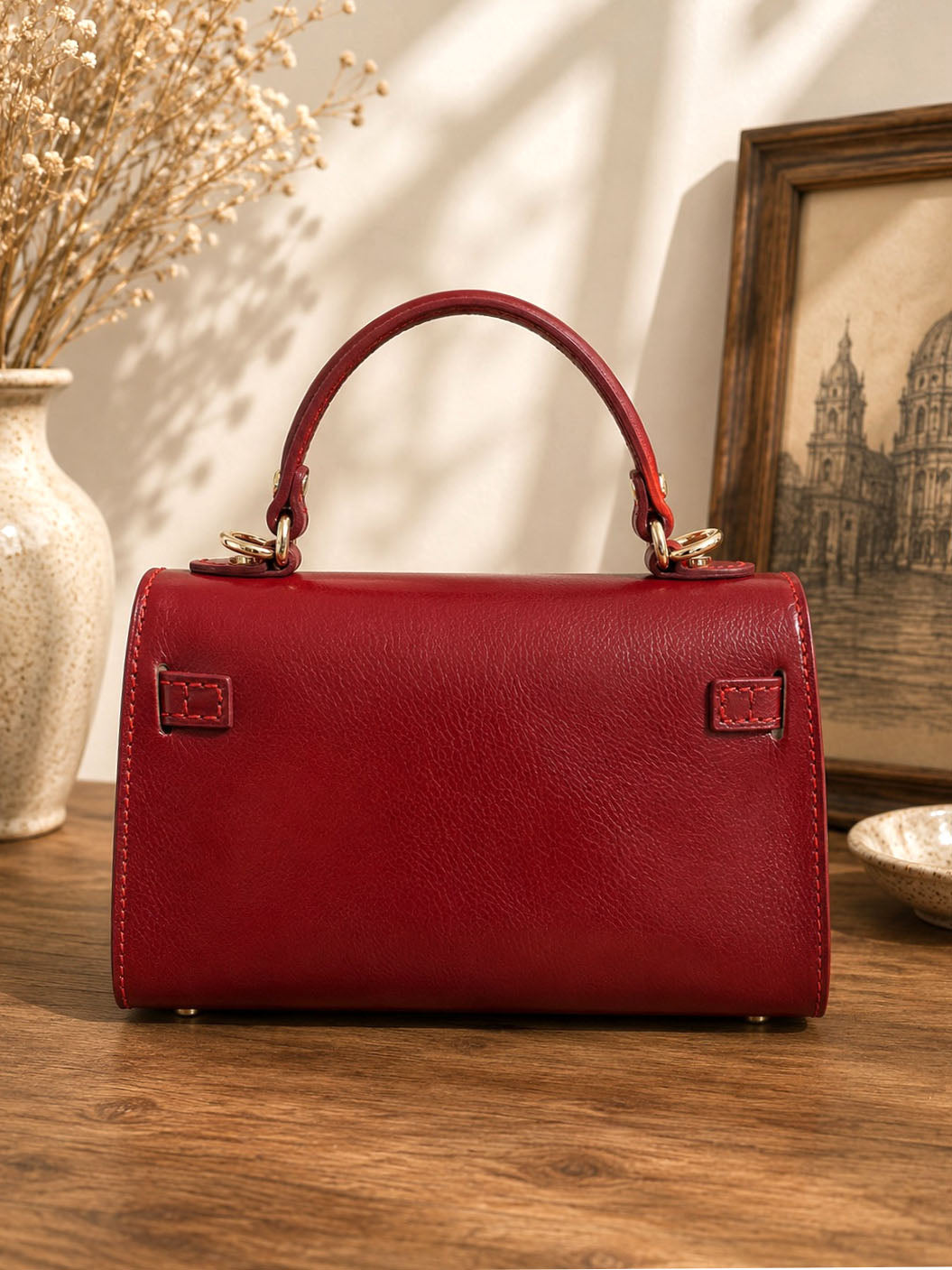 Celestine Italian Leather Top Handle Bag