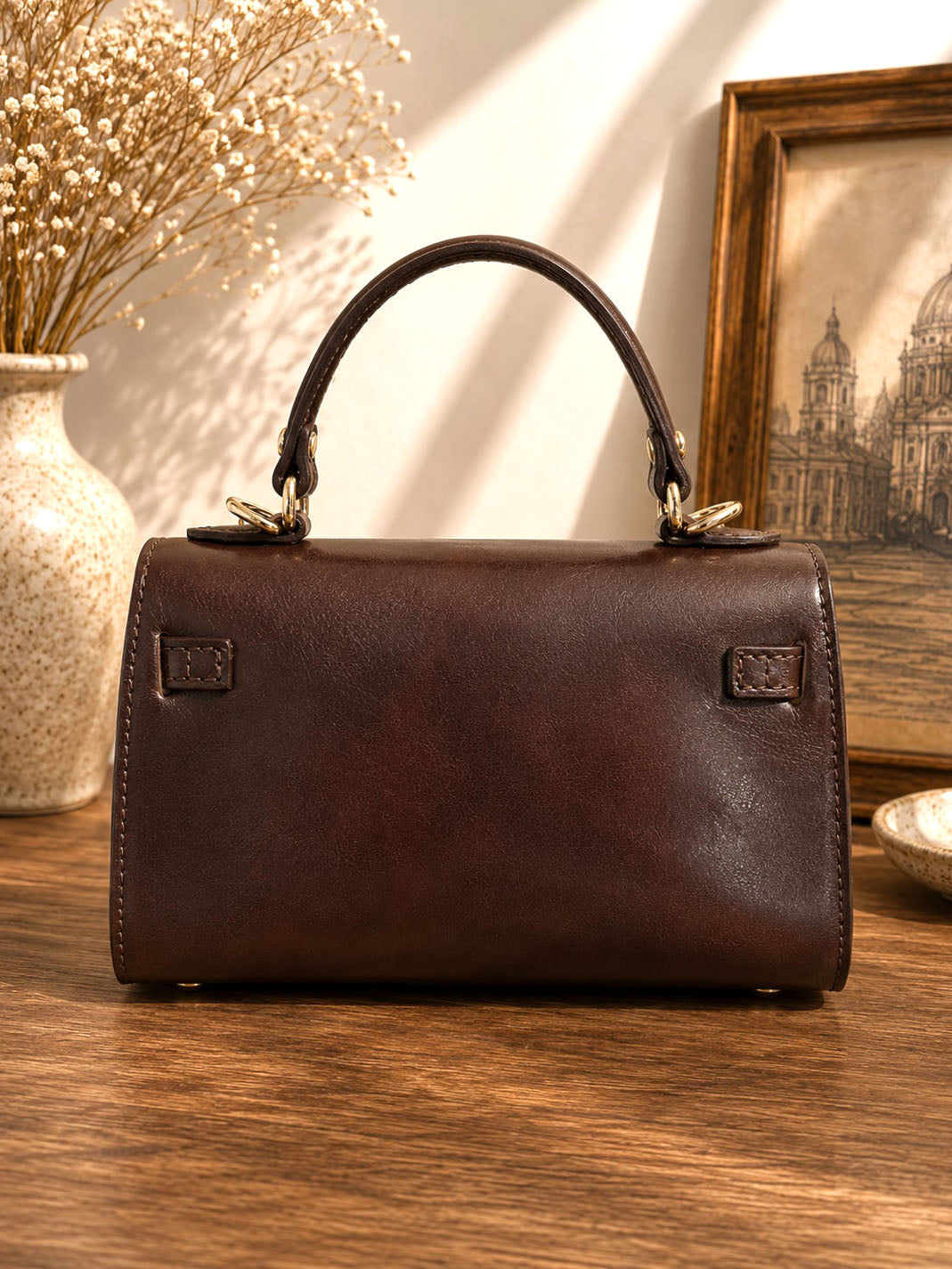Celestine Italian Leather Top Handle Bag