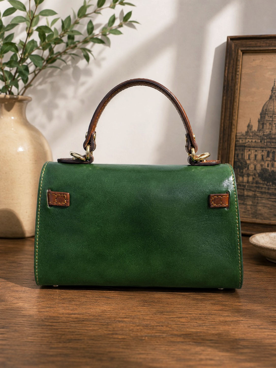 Celestine Italian Leather Top Handle Bag