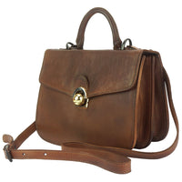 Vintage Italian leather briefcase in brown