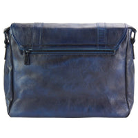 Mattia dark blue Italian leather briefcase