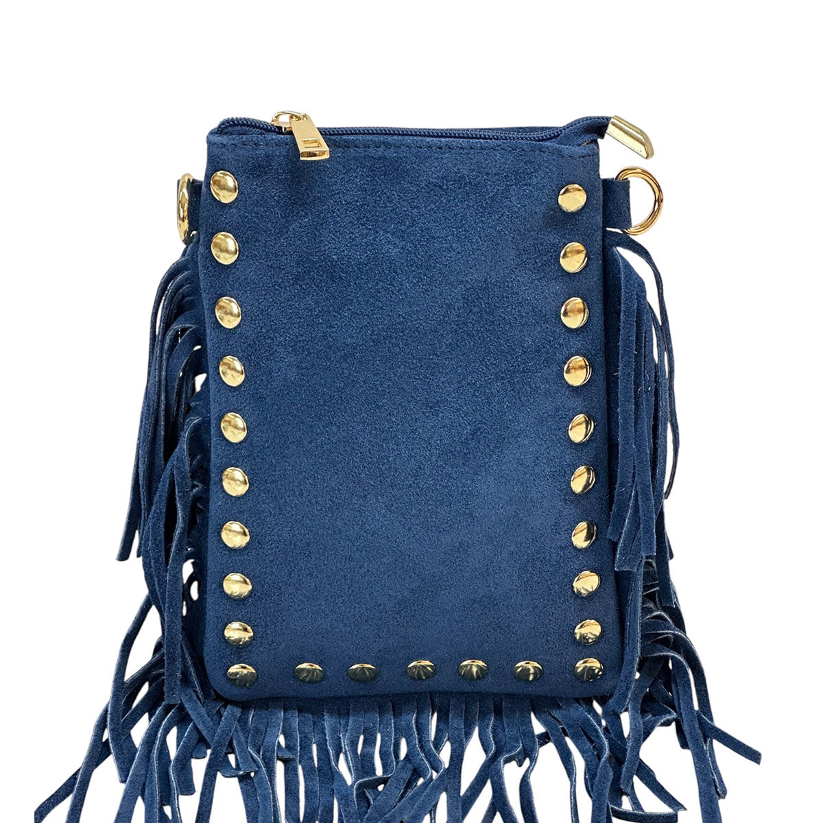 Mia Italian Suede Leather Fringe Shoulder Bag - view 14