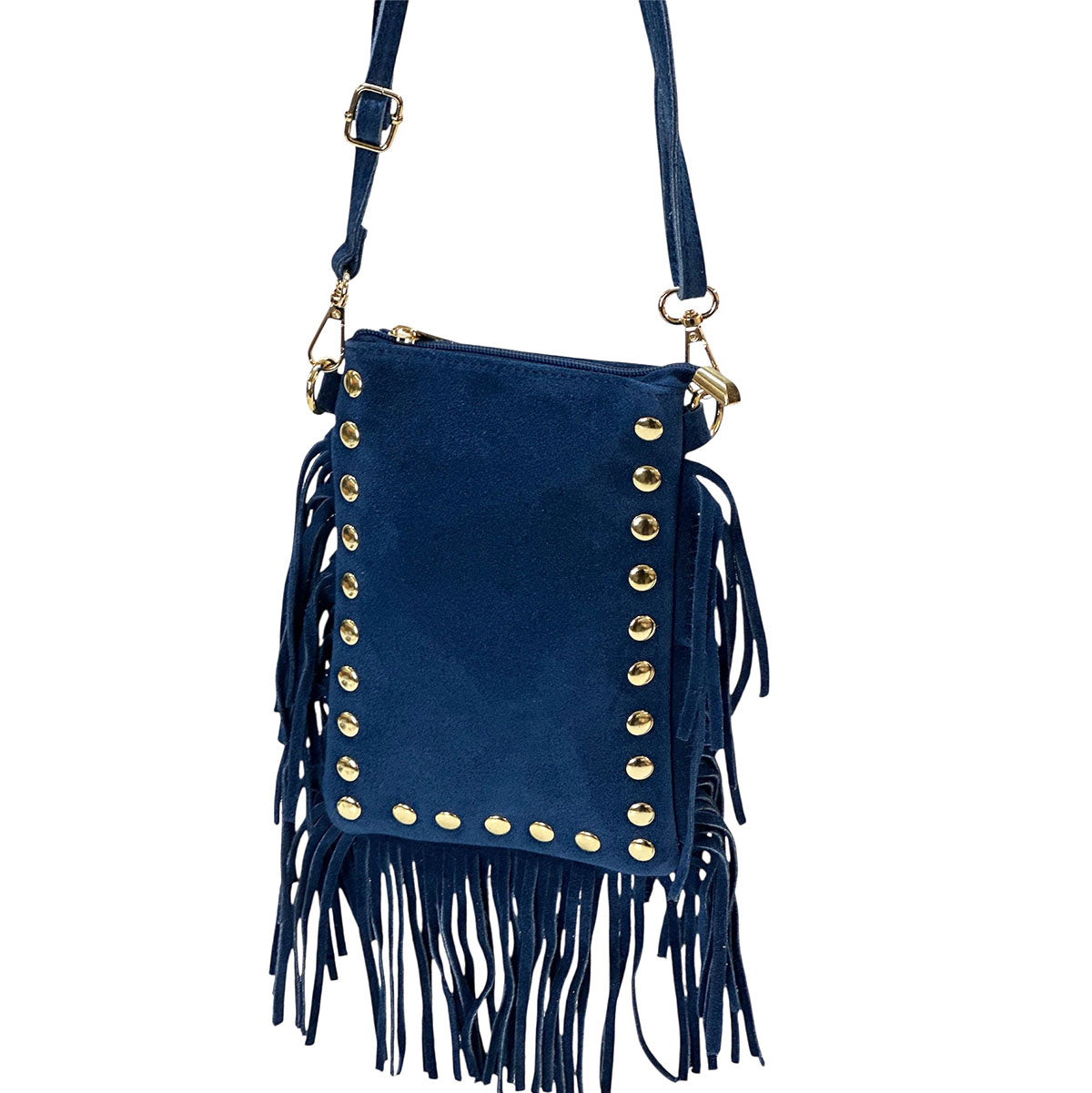Mia Italian Suede Leather Fringe Shoulder Bag - view 15