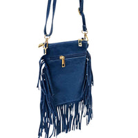 Mia Italian Suede Leather Fringe Shoulder Bag - view 16