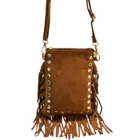 Mia Italian Suede Leather Fringe Shoulder Bag - view 27