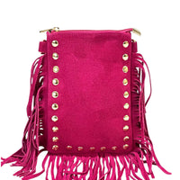Mia Italian Suede Leather Fringe Shoulder Bag - view 12