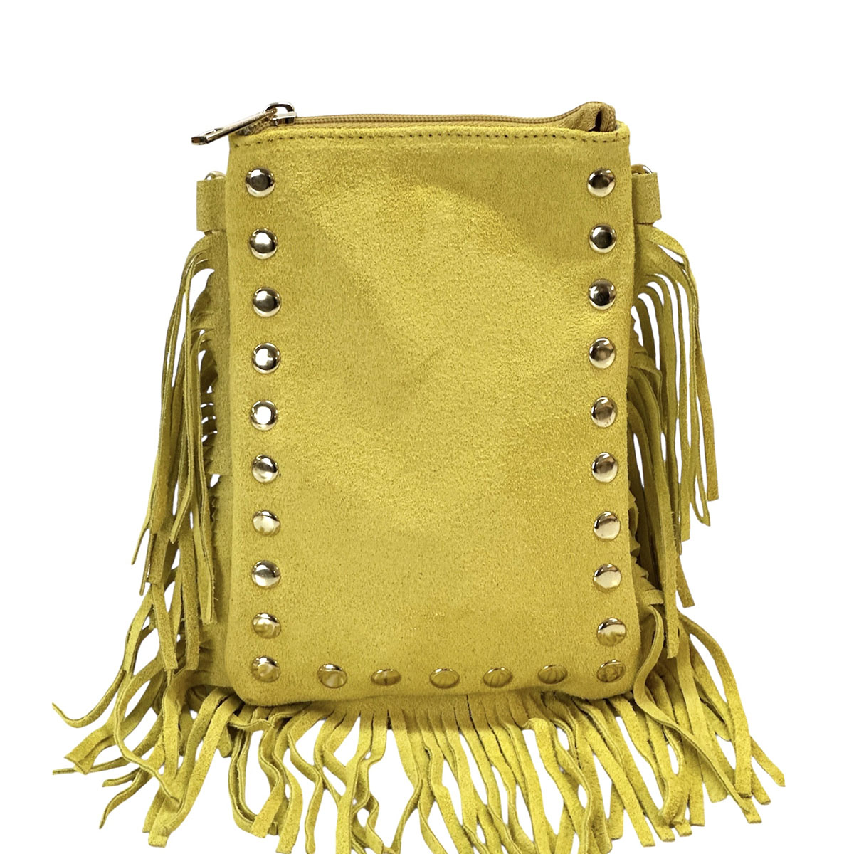 Mia Italian Suede Leather Fringe Shoulder Bag