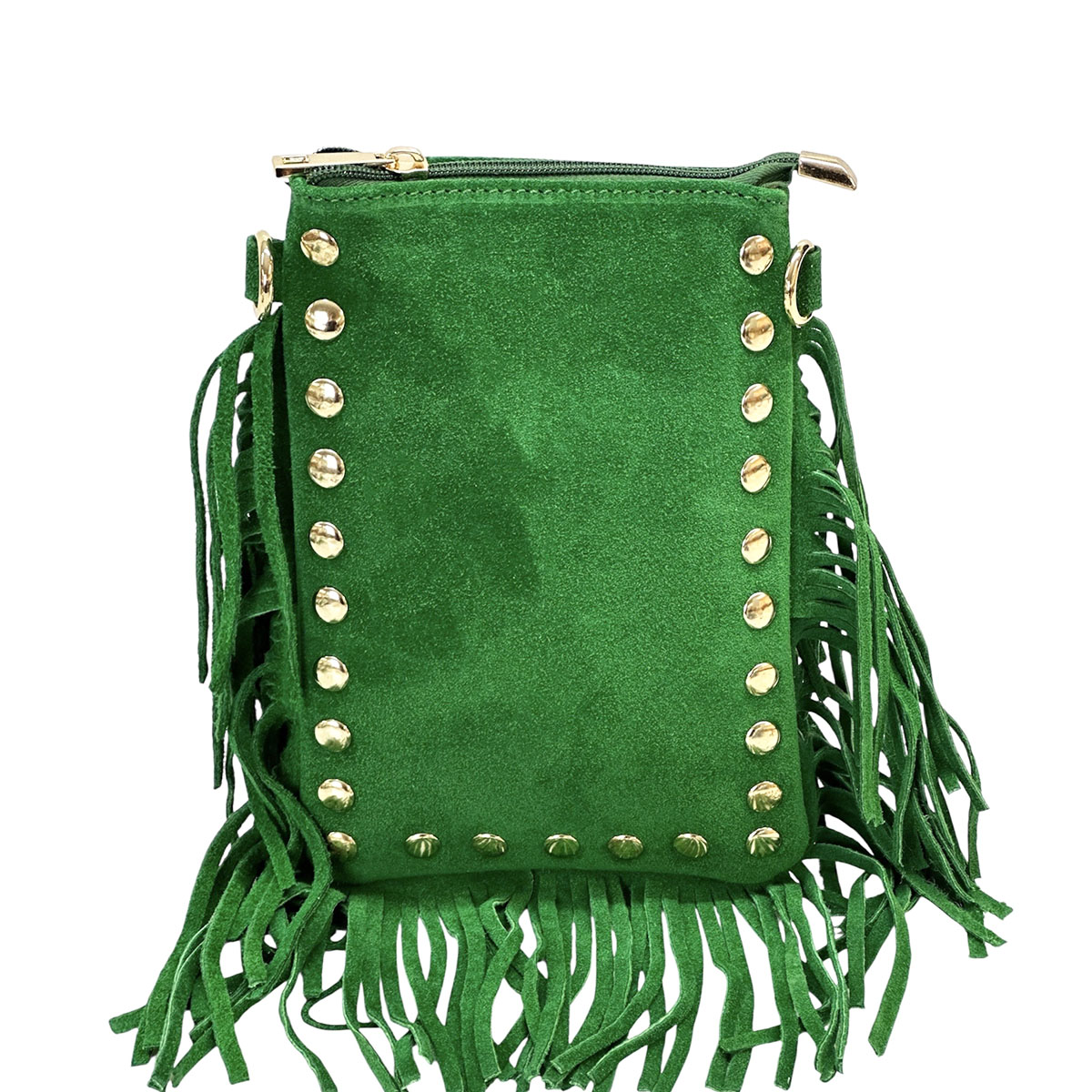 Mia Italian Suede Leather Fringe Shoulder Bag - view 1