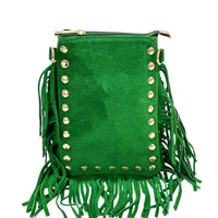 Mia Italian Suede Leather Fringe Shoulder Bag - view 1