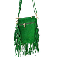 Mia Italian Suede Leather Fringe Shoulder Bag - view 3