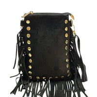 Mia Italian Suede Leather Fringe Shoulder Bag - view 6