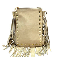 Mia Italian Suede Leather Fringe Shoulder Bag - view 4