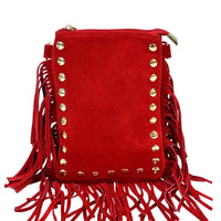 Mia Italian Suede Leather Fringe Shoulder Bag - view 19