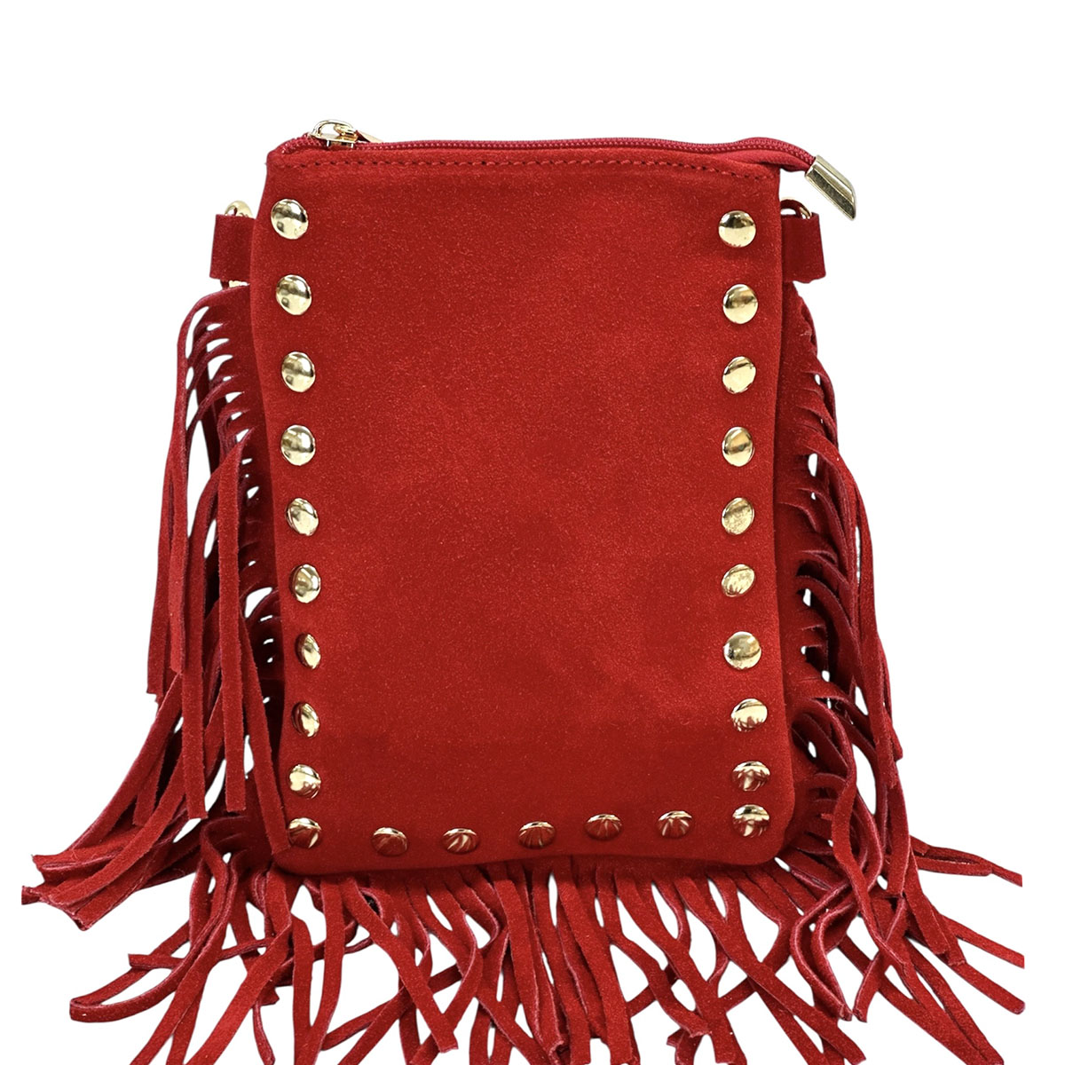 Mia Italian Suede Leather Fringe Shoulder Bag - view 19