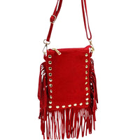 Mia Italian Suede Leather Fringe Shoulder Bag - view 20