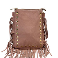 Mia Italian Suede Leather Fringe Shoulder Bag - view 23