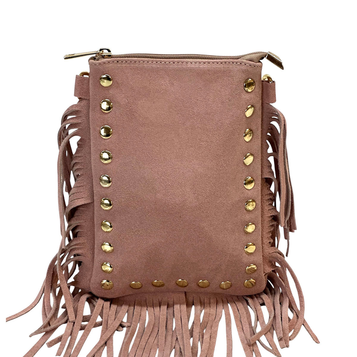 Mia Italian Suede Leather Fringe Shoulder Bag - view 23