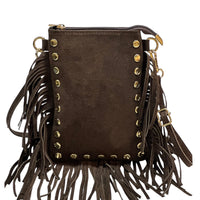 Mia Italian Suede Leather Fringe Shoulder Bag - view 7