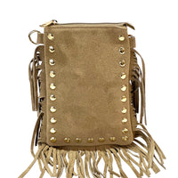 Mia Italian Suede Leather Fringe Shoulder Bag - view 21