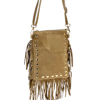 Mia Italian Suede Leather Fringe Shoulder Bag - view 22