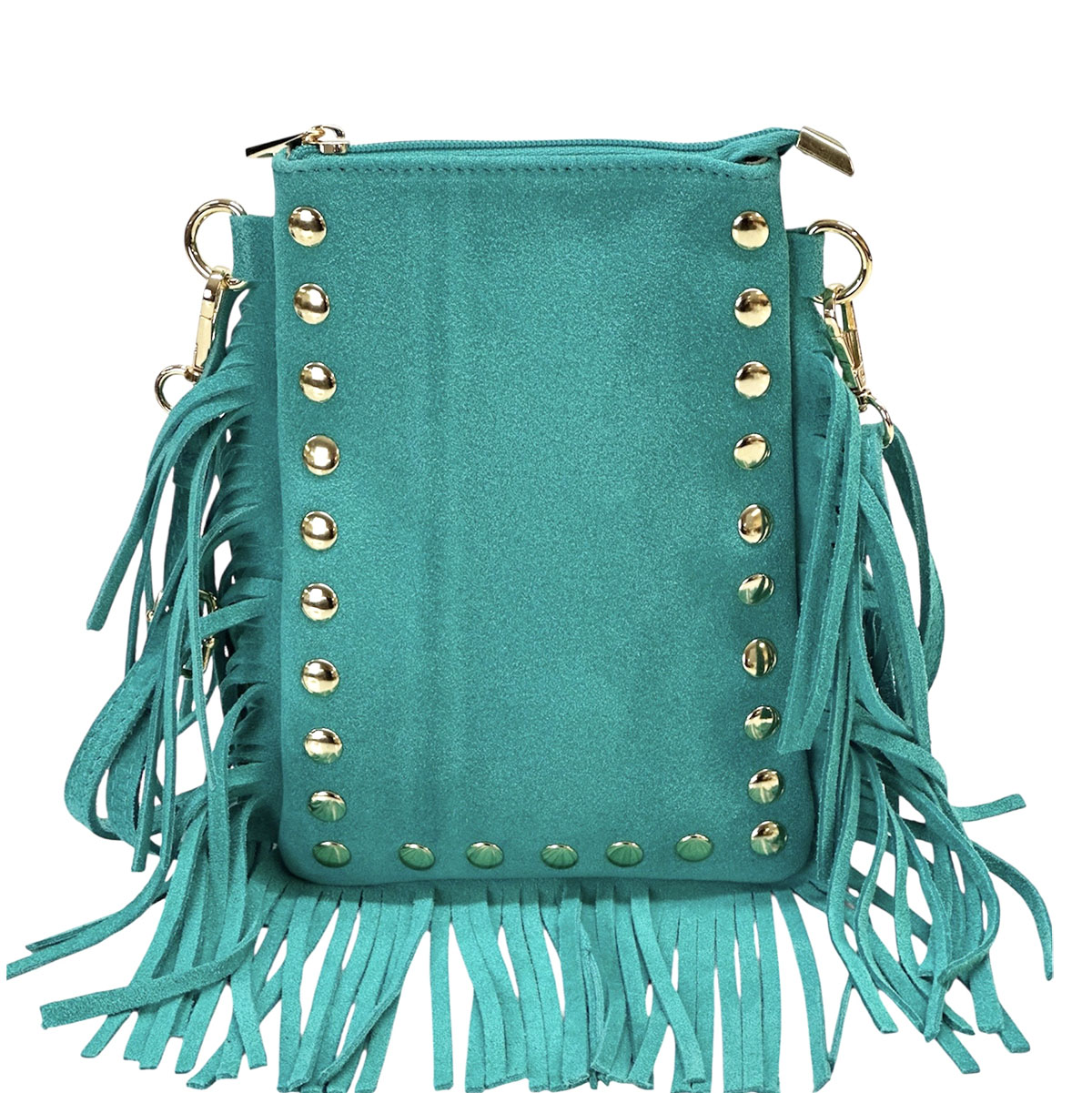 Mia Italian Suede Leather Fringe Shoulder Bag - view 29