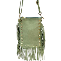 Mia Italian Suede Leather Fringe Shoulder Bag - view 18