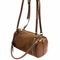 Petra Suede Leather Handbag – Handmade in Florence (Convertible Shoulder & Crossbody)