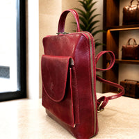 Fiammetta Convertible Hand-Dyed Italian Leather Backpack
