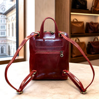 Fiammetta Convertible Hand-Dyed Italian Leather Backpack