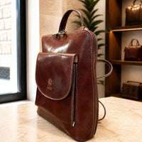 Fiammetta Convertible Hand-Dyed Italian Leather Backpack