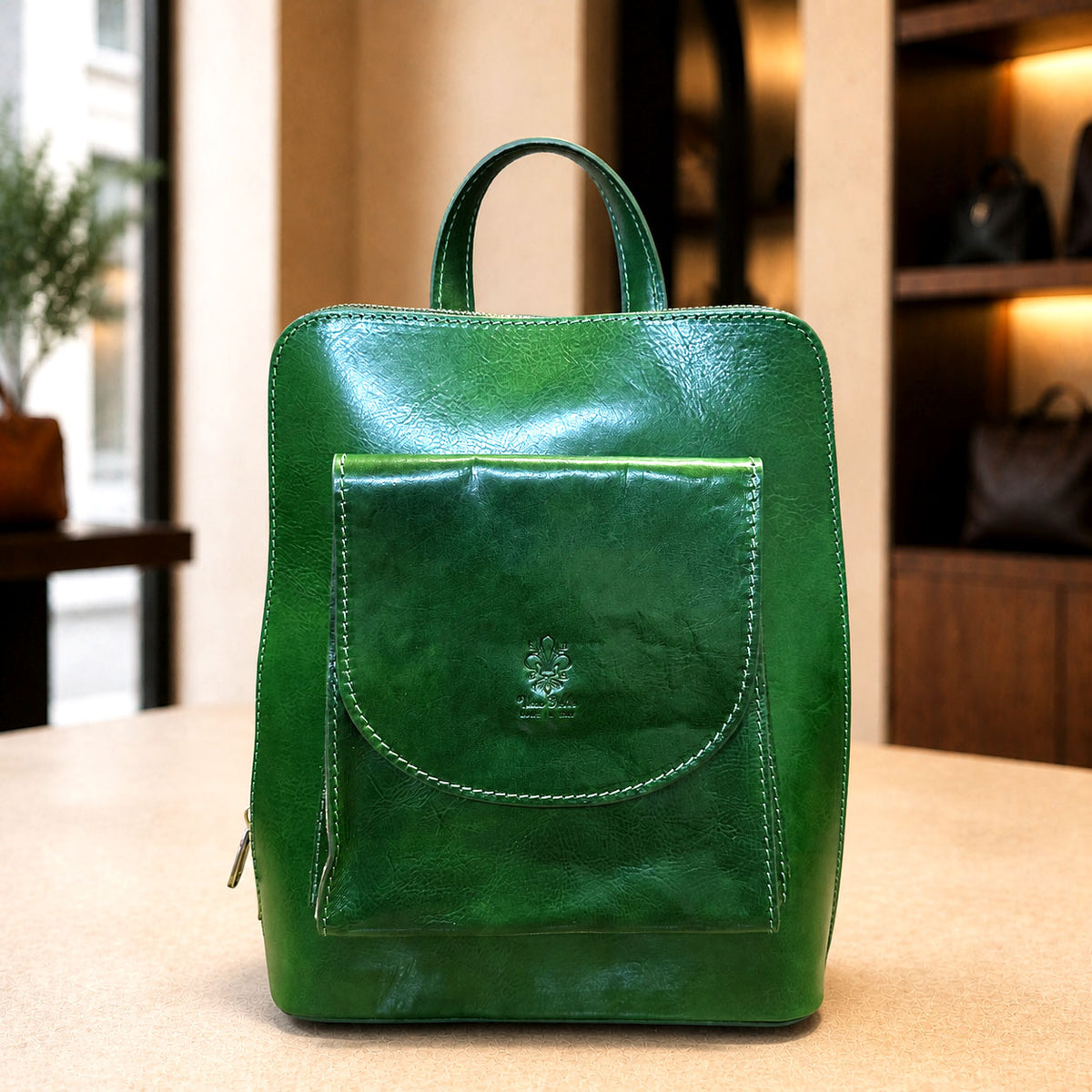 Fiammetta Convertible Hand-Dyed Italian Leather Backpack